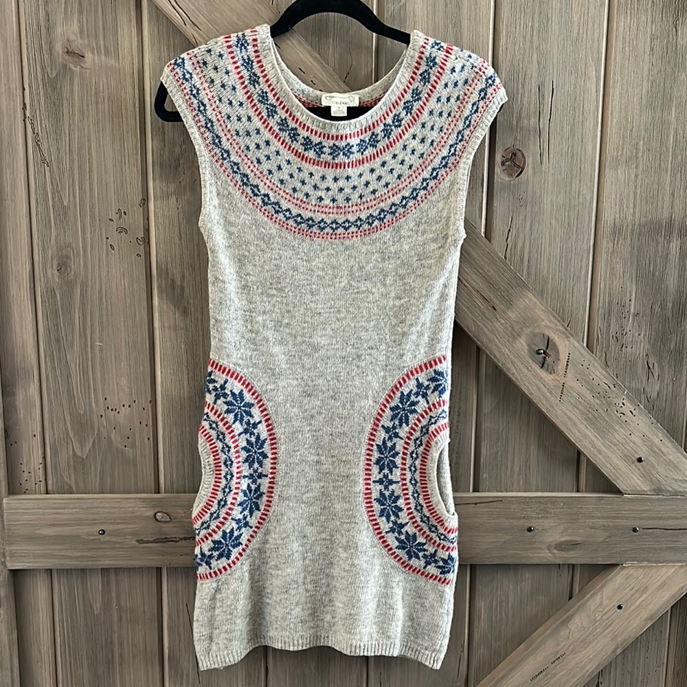 Tikirani Women’s Sweater Dress Fair Isle Pattern in Winter Snowflake